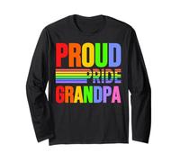 Proud Pride Grandpa Rainbow Gay Lesbian Child Love Support Manche Longue