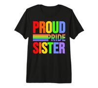 Proud Pride Sister Rainbow Gay Lesbian Child Love & Support T-Shirt Haut de Gamme