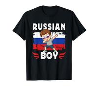 Proud Russian Boy Dab Pose Russian Son Guy Russia Flag T-Shirt
