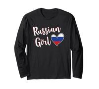 Proud Russian Girl Russia Flag Russian Girlfriend Wife Manche Longue