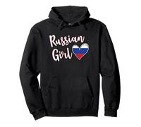 Proud Russian Girl Russia Flag Russian Girlfriend Wife Sweat à Capuche