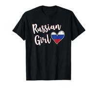 Proud Russian Girl Russia Flag Russian Girlfriend Wife T-Shirt
