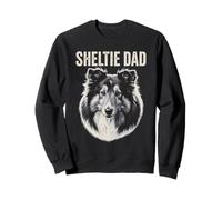 Proud Sheltie Dad | Chien de berger Shetland classique noir et blanc Sweatshirt