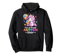 Proud Sister Autism Awareness Unicorn Puzzle Piece Girls Sweat à Capuche