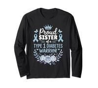 Proud Sister of Type 1 Diabetic Warrior Design Diabetes Manche Longue