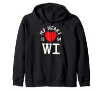 Proud State My Heart is in WI Wisconsin Sweat à Capuche