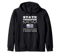 Proud State Trooper Mom Mother Thin Blue Line Drapeau américain Sweat à Capuche