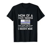 Proud State Trooper Mom Mother Thin Blue Line Drapeau américain T-Shirt