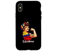 Proud Strong Colombian Girl Woman Girlfriend Colombia Flag Coque pour iPhone X/XS