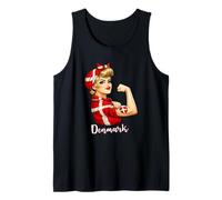 Proud Strong Danish Girl Woman Girlfriend Denmark Flag Débardeur