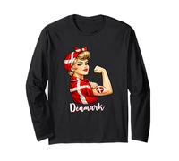 Proud Strong Danish Girl Woman Girlfriend Denmark Flag Manche Longue