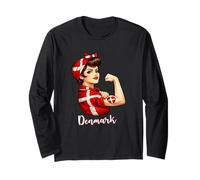 Proud Strong Danish Girl Woman Girlfriend Denmark Flag Manche Longue