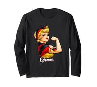Proud Strong German Girl Woman Pride Germany Flag Manche Longue
