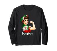 Proud Strong Iranian Girl Woman Girlfriend Iran Flag Manche Longue