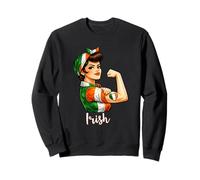 Proud Strong Irish Girl Woman Girlfriend Pride Ireland Flag Sweatshirt