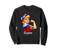 Proud Strong Russian Girl Woman Girlfriend Russia Flag Sweatshirt