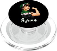Proud Strong Syrian Girl Woman Girlfriend New Syria Flag PopSockets PopGrip pour MagSafe