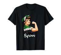 Proud Strong Syrian Girl Woman Girlfriend New Syria Flag T-Shirt