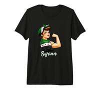 Proud Strong Syrian Girl Woman Girlfriend New Syria Flag T-Shirt Haut de Gamme