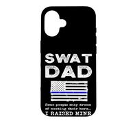 Proud SWAT Dad Special Forces Father Drapeau américain Fin Ligne Bleue Coque pour iPhone 16