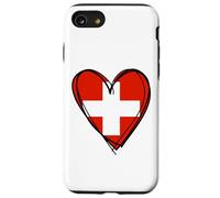 Proud Swiss Boy Girl Sis Aunt Dad Mom Drapeau Suisse Cœur Coque pour iPhone SE (2020) / 7/8