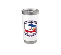 Proud To Be Carte Haïtienne Drapeau Haïti Jour Célébration Fierté Gobelet isotherme en acier inoxydable double paroi
