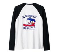 Proud to Be Carte Haïtienne Drapeau Haïti Jour Célébration Fierté Manche Raglan