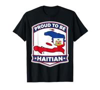 Proud to Be Carte Haïtienne Drapeau Haïti Jour Célébration Fierté T-Shirt