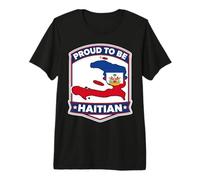 Proud to Be Carte Haïtienne Drapeau Haïti Jour Célébration Fierté T-Shirt Haut de Gamme