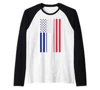 Proud to Be French American Boy Girl Sister All Saints Day Manche Raglan