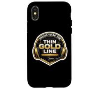 Proud to Be The Thin Gold Line 911 Distributeur d'urgence Coque pour iPhone X/XS