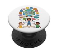Proud to Teach Multilingual Learners ELL Education Classroom PopSockets PopGrip Adhésif