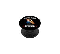 Proud Union Nurse Safe Staffing Saves Night Shift RN ER ICU PopSockets PopGrip Adhésif