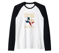 Proud Union Nurse Texas Flag RN Labor Rights Design Manche Raglan
