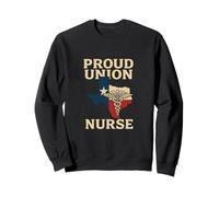 Proud Union Nurse Texas Flag RN Labor Rights Design Sweatshirt