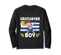 Proud Uruguayan Boy Dab Pose Uruguayan Son Guy Uruguay Flag Manche Longue