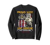 Proud Wife 101st Airborne Division Veteran Drapeau Vintage pour Homme Sweatshirt
