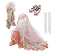 Proudoll Magnifique robe, perruque, chaussette, chapeau pour poupée 1/3 BJD 60 cm (accessoires seuls), rose viol)