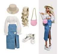 Proudoll Poupée 1/3 BJD 60 cm 61 cm SD Ball Jointed Dolls Vêtements New Printemps-été Costumes Vêtements et accessoires (05 Blanc et Bleu)