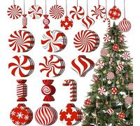 Proumhang 36 pièces Décorations de Noël en Bonbons - Pendentifs sucrés à Suspendre, Ornements DIY en Canne à Sucre pour Sapin, Maison ou fêtes. Idéal pour décorations de fêtes et Cadeaux gourmands