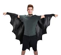 Proumhang Ailes de Chauve-Souris Cape Noir Adulte Unisexe Déguisement Vampire Costume Halloween