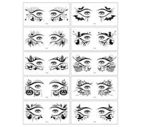Proumhang Autocollants d'Eyeliner Temporaires Autoadhésifs pour Halloween, Festivals et Fêtes Costumées - Décors Cosmétiques Visage Femmes/Filles,(10 Paires) B