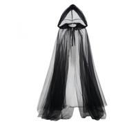 Proumhang Cape à Capuche en Tulle,3 Couches en Maille Légère avec Cravate pour Fête d'Halloween,Cosplay,Séance Photo,Représentation sur Scène,150cm