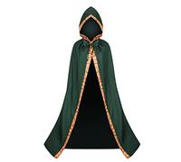 Proumhang Cape à Capuche pour Adulte,Costume Médiéval du Clergé de l'église,Robe de Cosplay d'halloween,Cape lâche de Couleur Unie avec Phnom Penh pour Hommes et Femmes Vert S