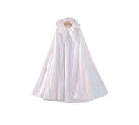 Proumhang Cape à Capuche pour Filles Cape à Deux Couches Cape à Paillettes pour Enfants Halloween Noël Carnaval Journée des Enfants Princesse Anniversaire Fête Cosplay Costume Blanc L