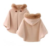 Proumhang Cape à Capuche pour Filles,Poncho Châle en Plein Air Chaud pour l'hiver,Veste à Capuche,Cape de Princesse,Bébé Enfants Nourrissons Tout-petits Vêtements de Neige