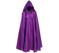 Proumhang Cape à Capuche Unisexe Halloween Faucheur Vampire Longue Cape Robe Manteau Noël Faux Bal Sorcière Cosplay Accessoires Costumes Fantaisie pour Enfants Adultes(S,Violet)