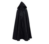 Proumhang Cape à Capuche Unisexe Halloween Faucheur Vampire Longue Cape Robe Manteau Noël Faux Bal Sorcière Cosplay Accessoires Costumes Fantaisie pour Enfants Adultes(S,Noir)