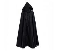 Proumhang Cape à Capuche Unisexe Halloween Faucheur Vampire Longue Cape Robe Manteau Noël Faux Bal Sorcière Cosplay Accessoires Costumes Fantaisie pour Enfants Adultes(M,Noir)