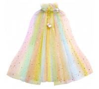 Proumhang Cape de Princesse pour Filles,Cape de Princesse Colorée,Robe de Princesse en Tulle avec Sequins Scintillants,Cadeau de Fête pour les Filles de 3 à 8 ans Couleurs 2 S